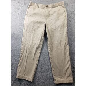 Brooks Brothers Pants Mens 38x30 Beige 346 Flat Front Cotton Straight Leg Cuffed
